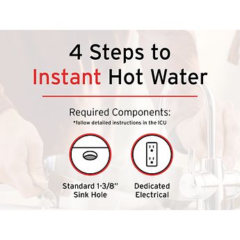 Insinkerator HC250MBLK-SS HOT250 Instant Hot and Cold Water Dispenser System, 2-Handle 8.21 in. Water Faucet with Tank Finish: Matte Black