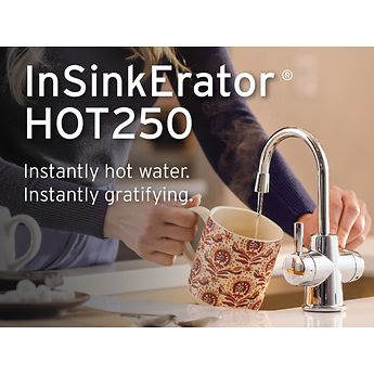 Insinkerator HOT250 Instant Hot Water Dispenser, Single-Handle Matte Black 8.21 in. Faucet with 2/3-gallon Tank, H250MBLK-SS